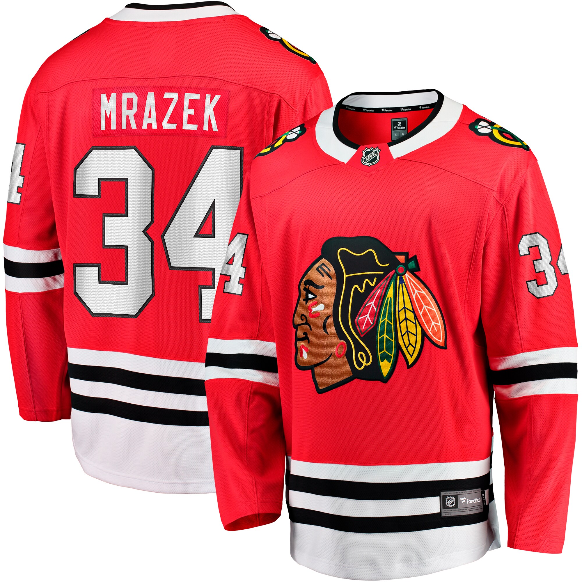 Petr Mrazek Chicago Blackhawks Fanatics Home Breakaway Jersey – Red