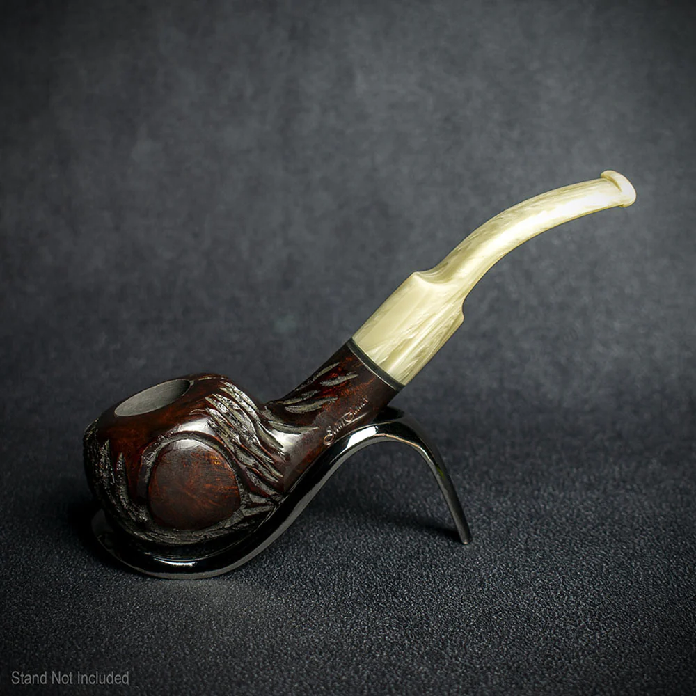 Jean Claude 9mm Filter Dark Rustic  Briar Smoking Pipe - Shape 01
