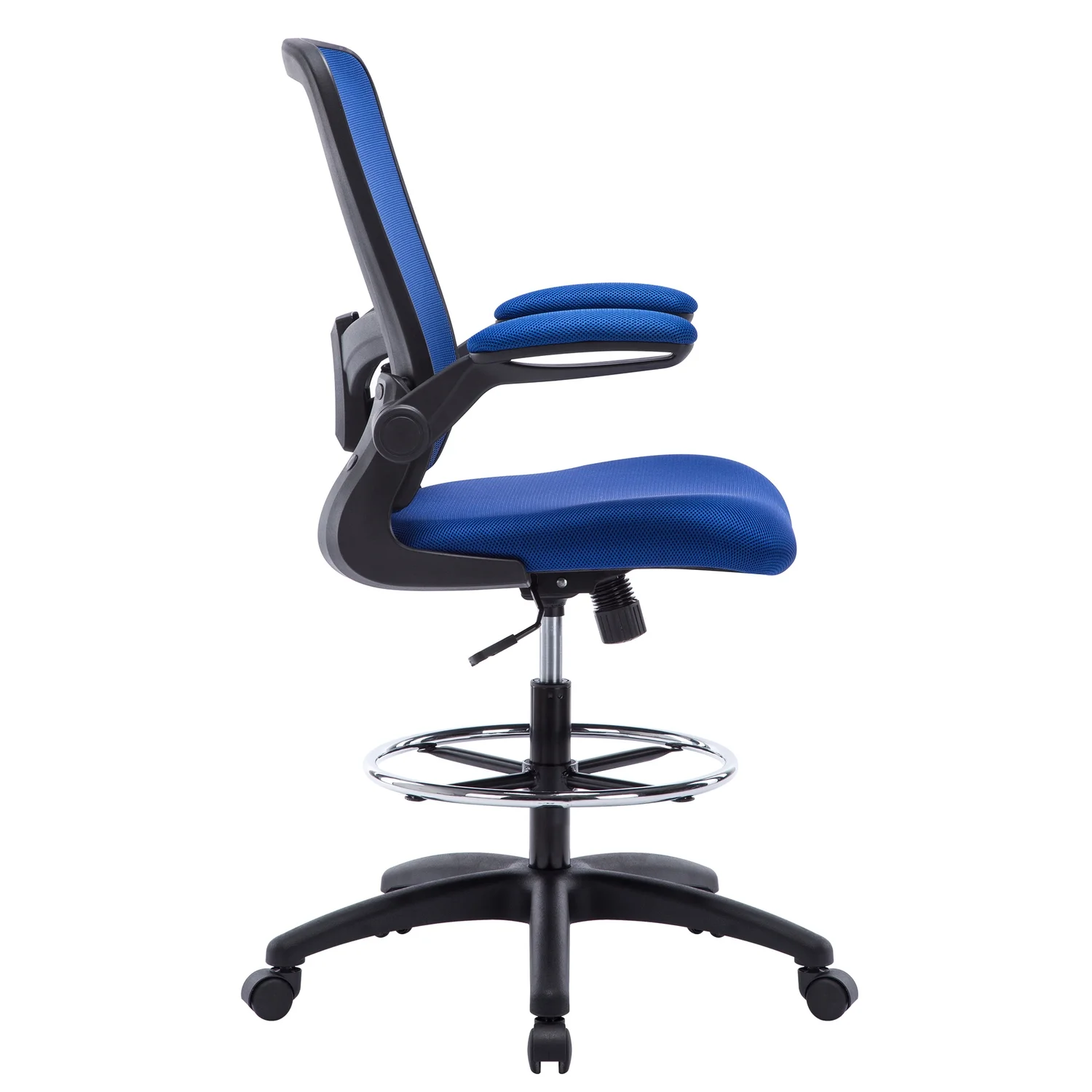 Serena Mesh Drafting Chair, Tall Office Chair for Standing Desk by Naomi Home-Base Color:Black,Color:Gray