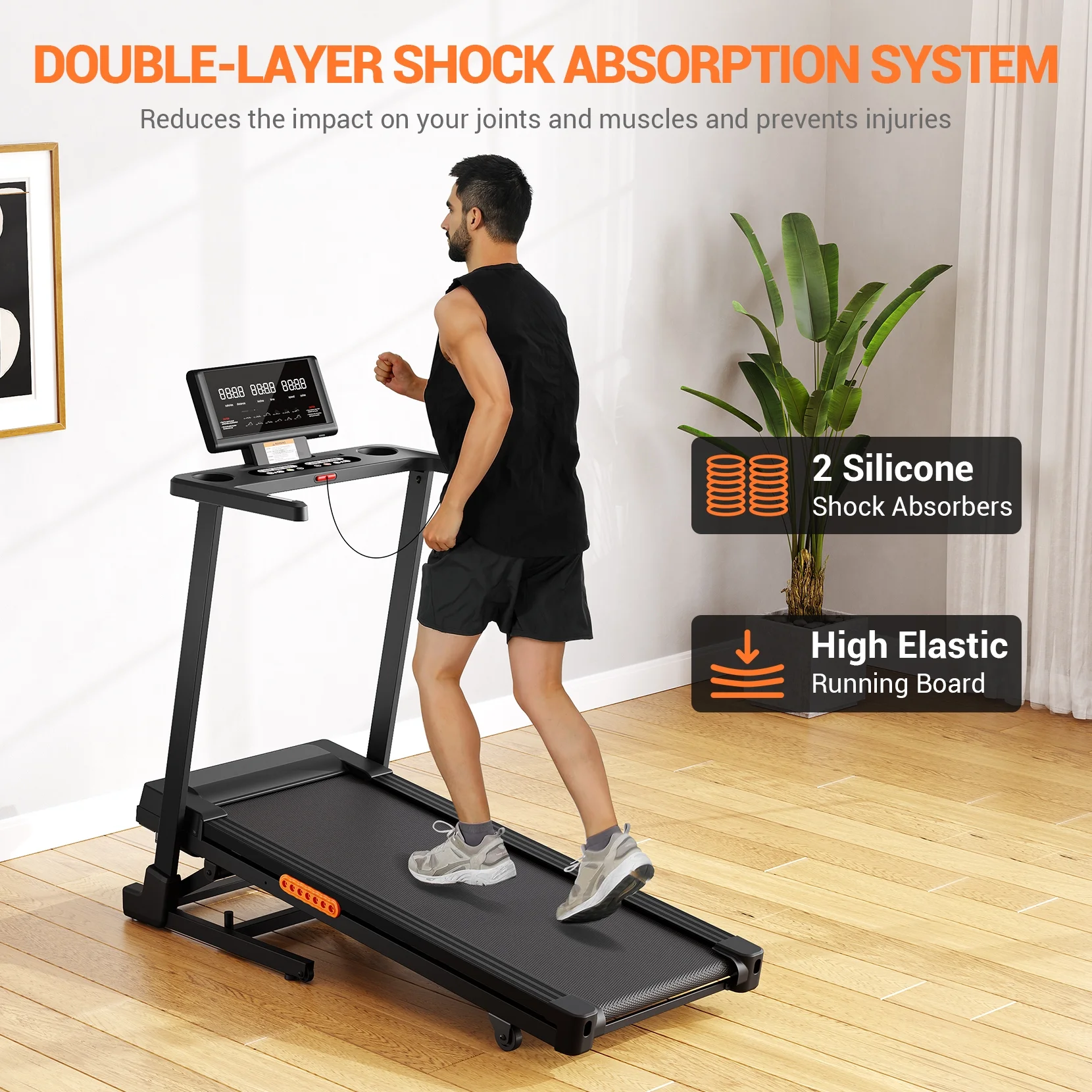 Foldable Treadmill, Dprodo 2-in-1 Walking Pad 3.0HP Under Desk Treadmill, Widened 18.1 inche Running Belt,Speeds 0.5-8Mph Exercise Treadmill 350 lbs Capacity with App Connection, Remote