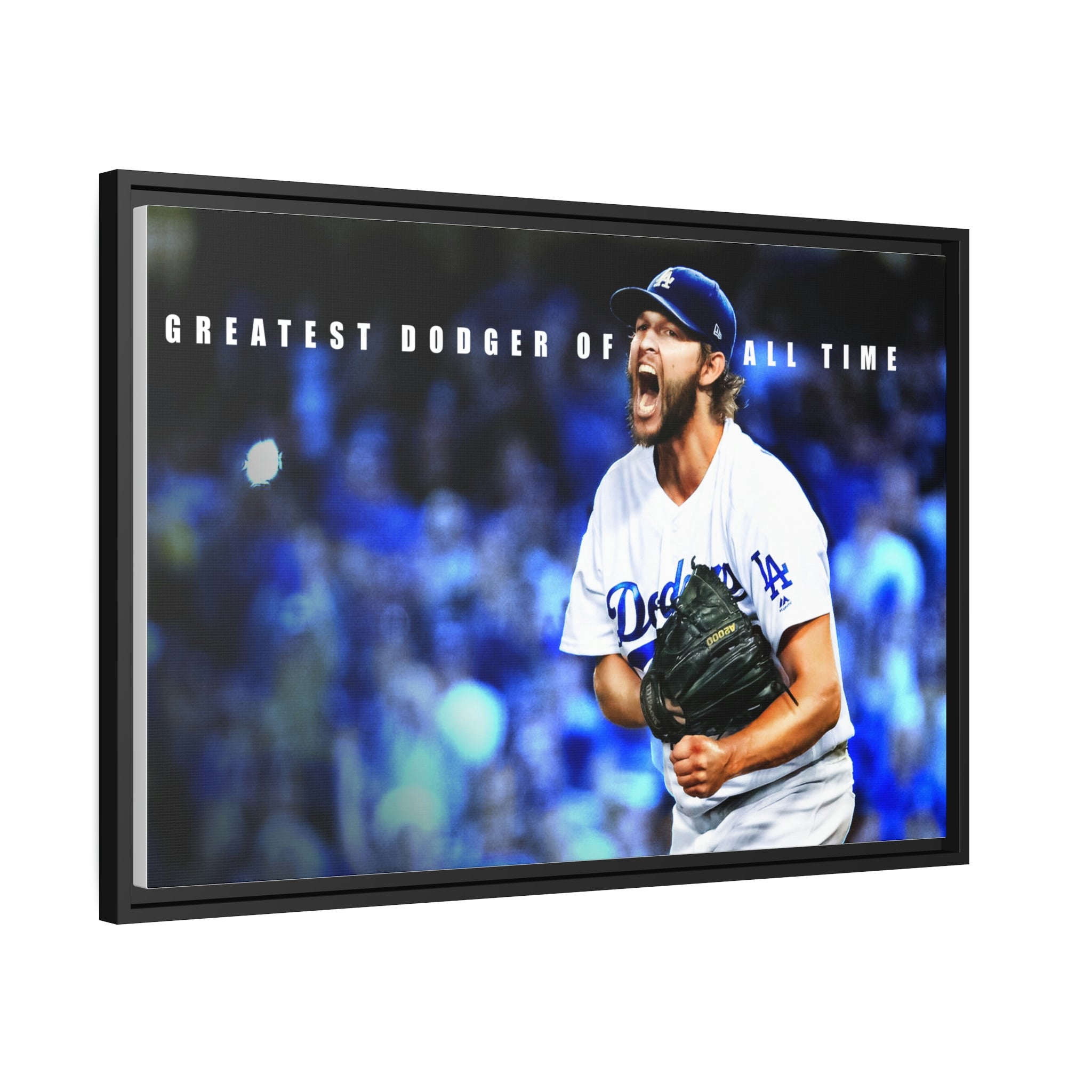 Clayton Kershaw Los Angeles Dodgers Greatest of All Time Premium Wall Art Framed Canvas