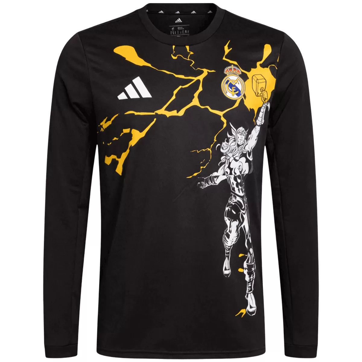 Real Madrid Marvel Warm Up Shirt 2025/26 Black Long Sleeve