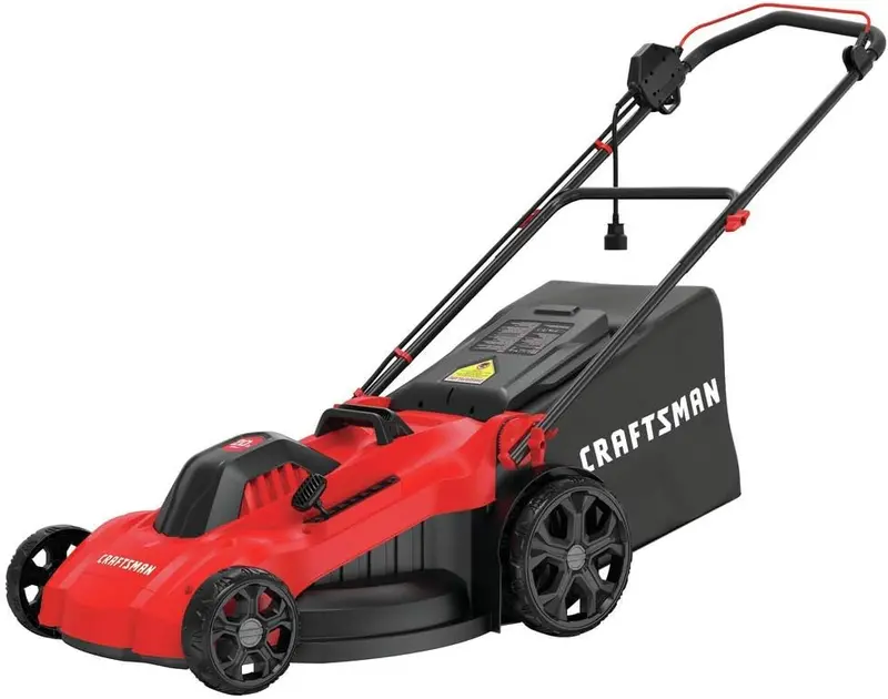 20-Inch Corded Electric Lawn Mower — 13-Ah Motor. Red Finish