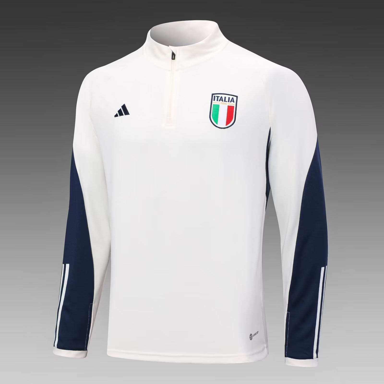 2023/2024 Italy Half-Pull Training Suit Off-White Soccer Shirt Set