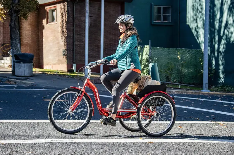 2025 Schwinn Meridian Adult Tricycle – Low-Step Beach Cruiser with 26″ Wheels. Rear Basket & Comfort Seat