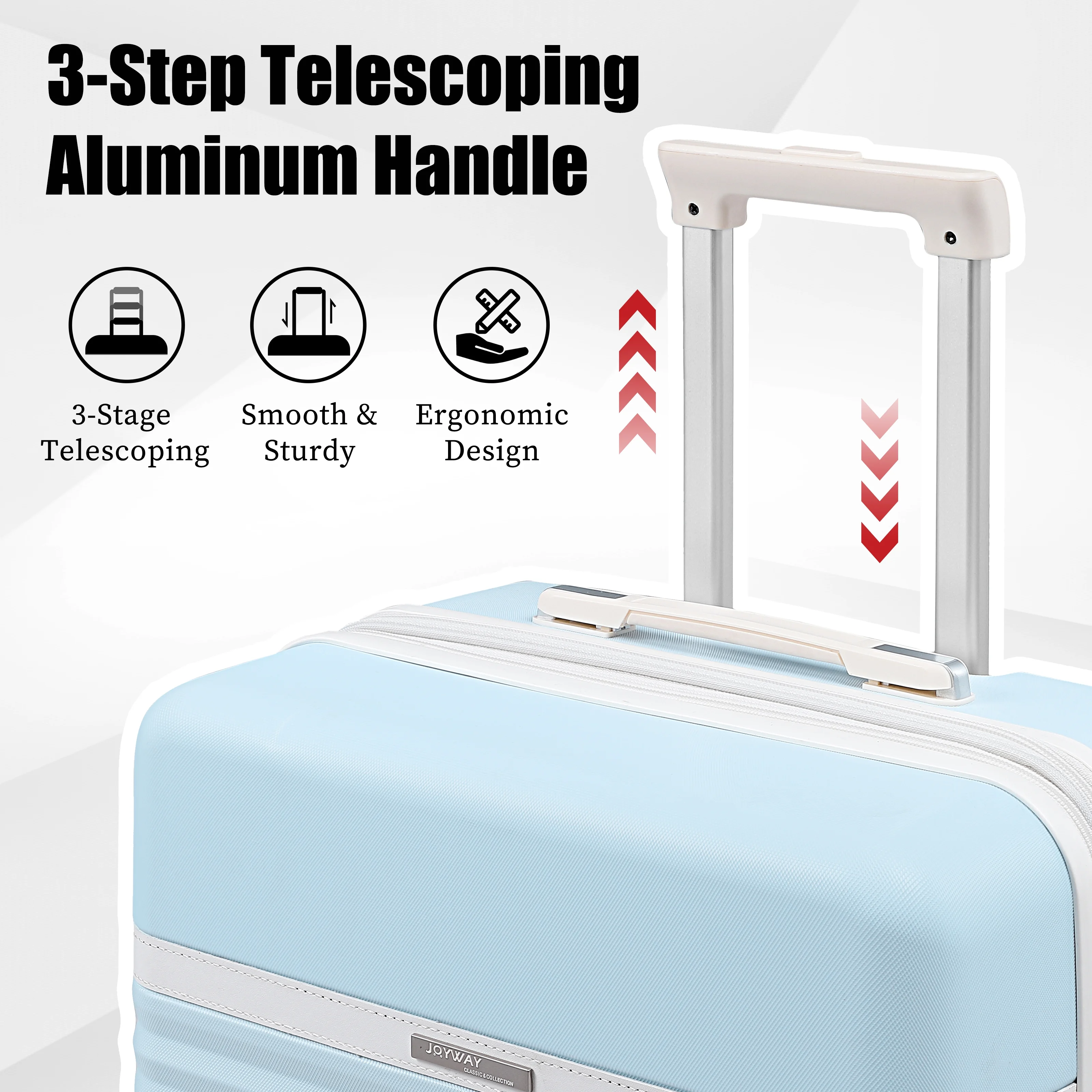 Joyway - 5-Piece Luggage Sets ABS Hardside Spinner Luggage -(Expandable Suitcase20