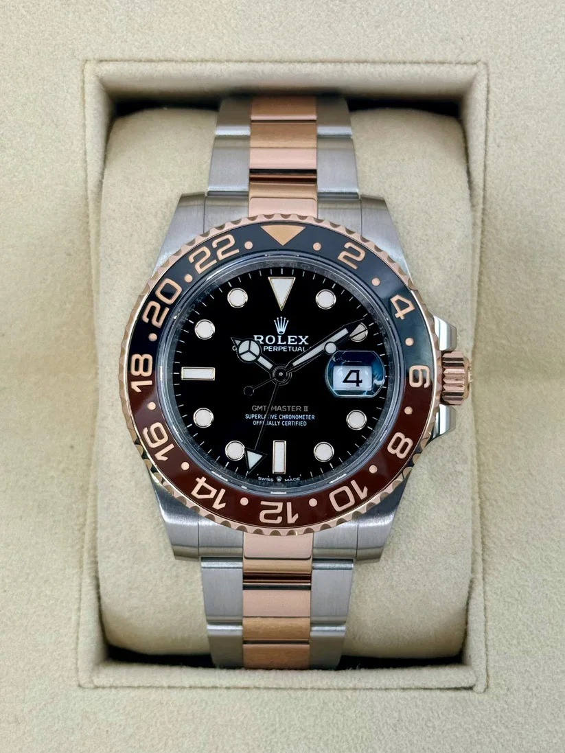 【Super Clone】Rolex GMT Master II 40 Two Tone Rose Gold Rootbeer 126711CHNR