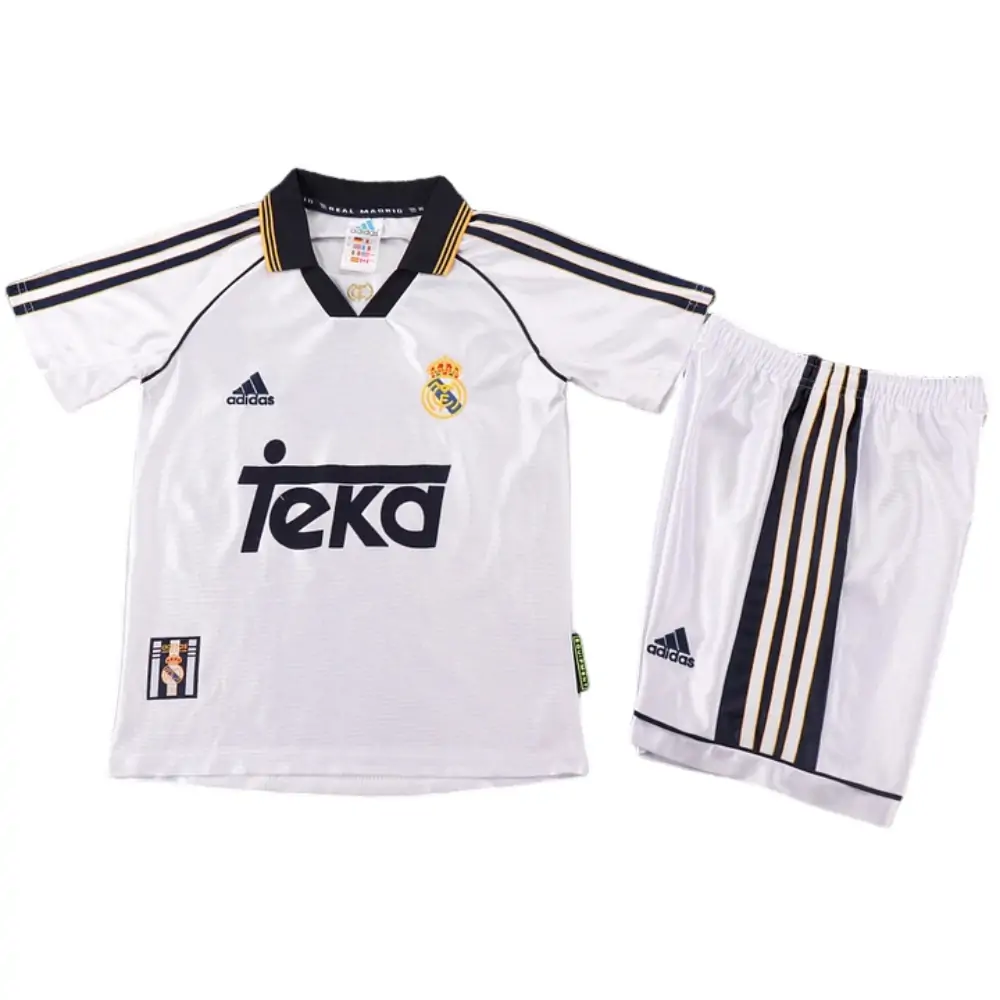 1998-00 Real Madrid Home Retro Children's Jersey Set - Fans Edition