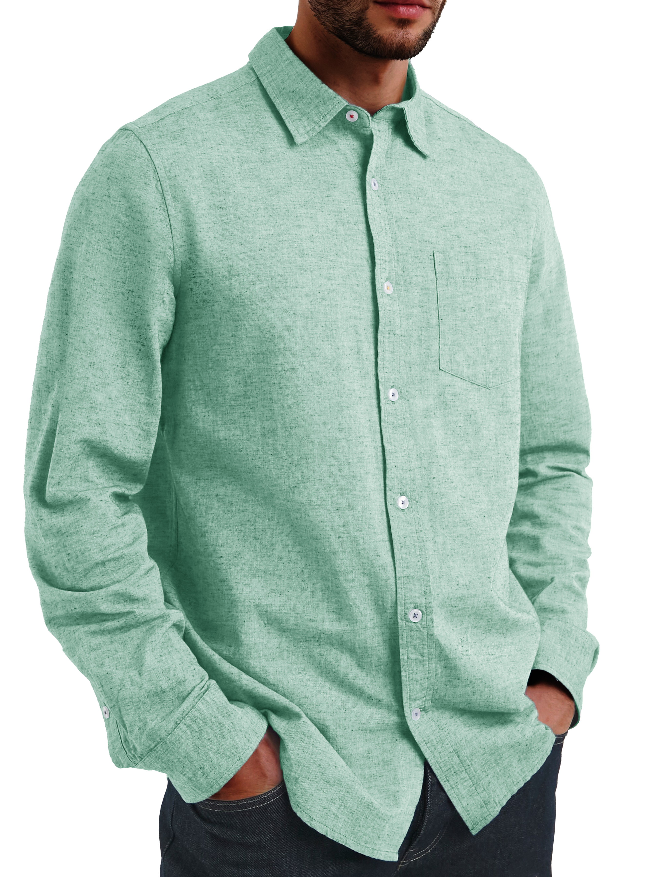 Men's Fashion Casual Lapel Long Sleeve Shirt