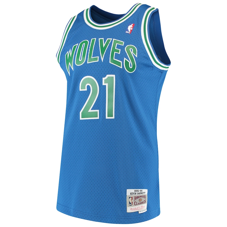 Men's Minnesota Timberwolves Kevin Garnett Mitchell & Ness Blue 1995/96 Hardwood Classics Swingman Jersey