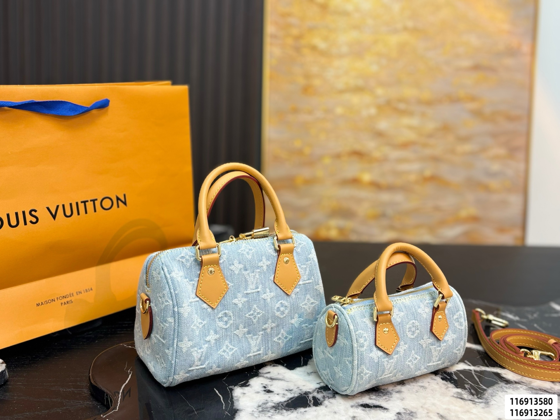 LV Monogram Denim Speedy Bandoulière Bag