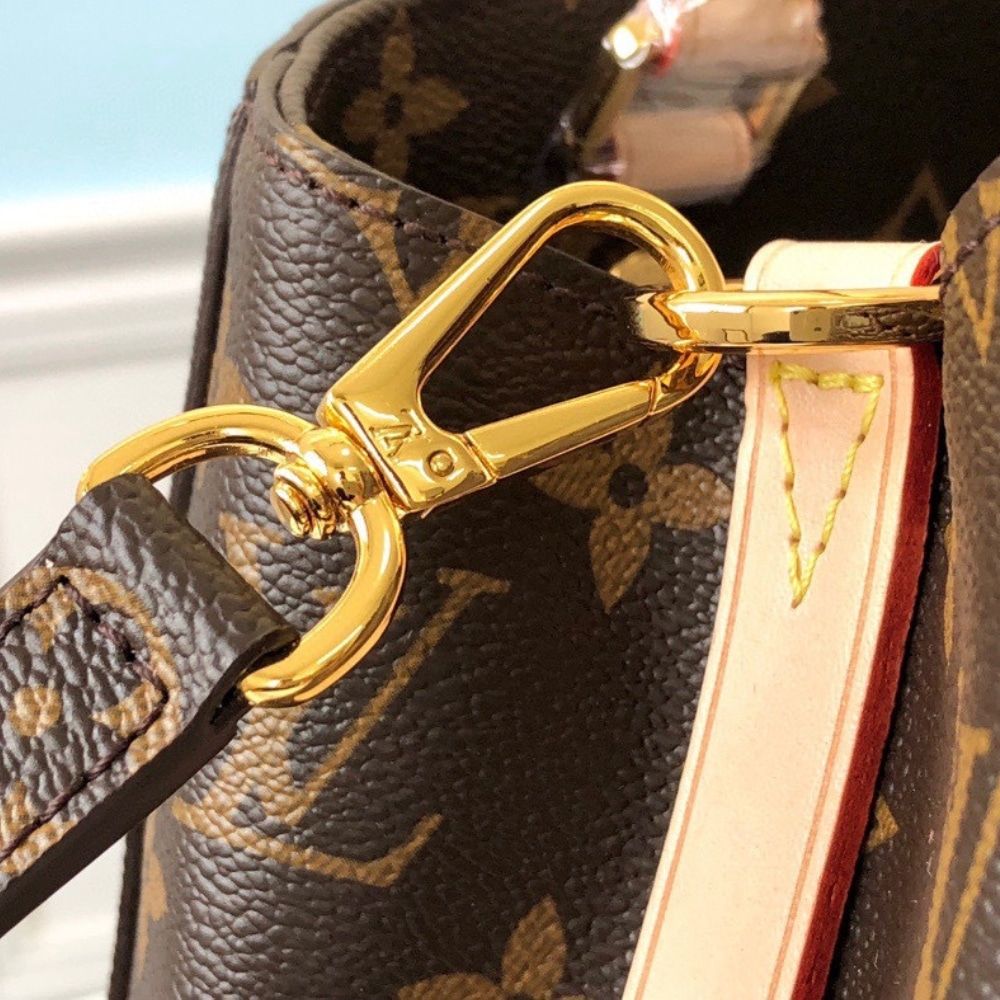 [Premium Quality] – Louis Vuitton Montaigne MM Monogram Coated Canvas Brown 13 Inches M41056