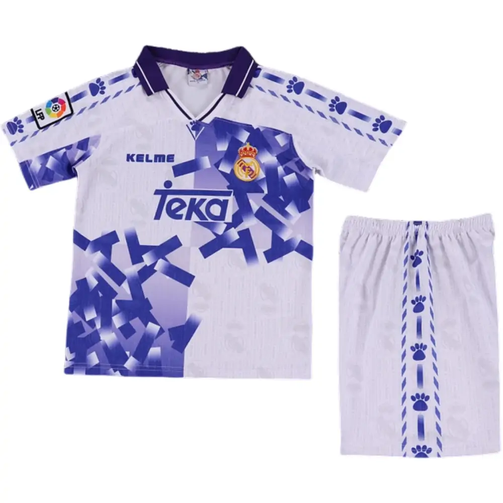 1996-97 Real Madrid Second Away Retro Children's Jersey Set - Fans Edition