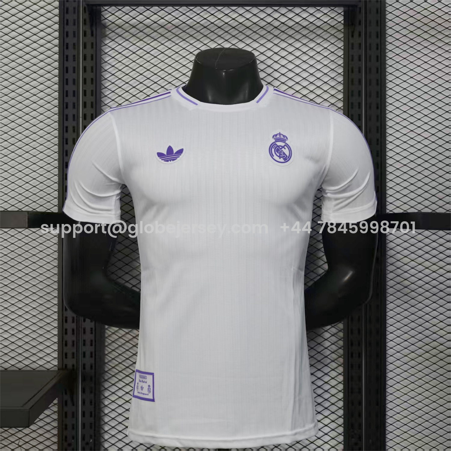 Real Madrid 25-26 Purple Logo White Jersey - Player Version