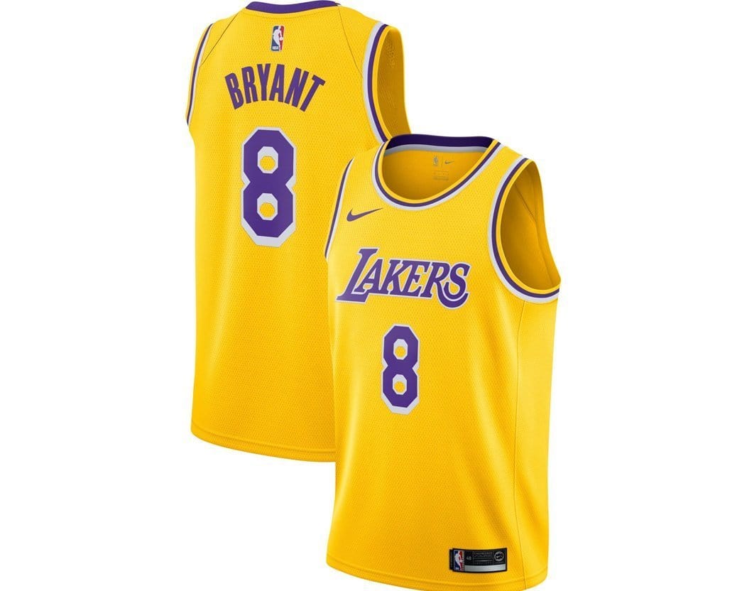 Kobe Bryant #8 Los Angeles Lakers Yellow Jersey