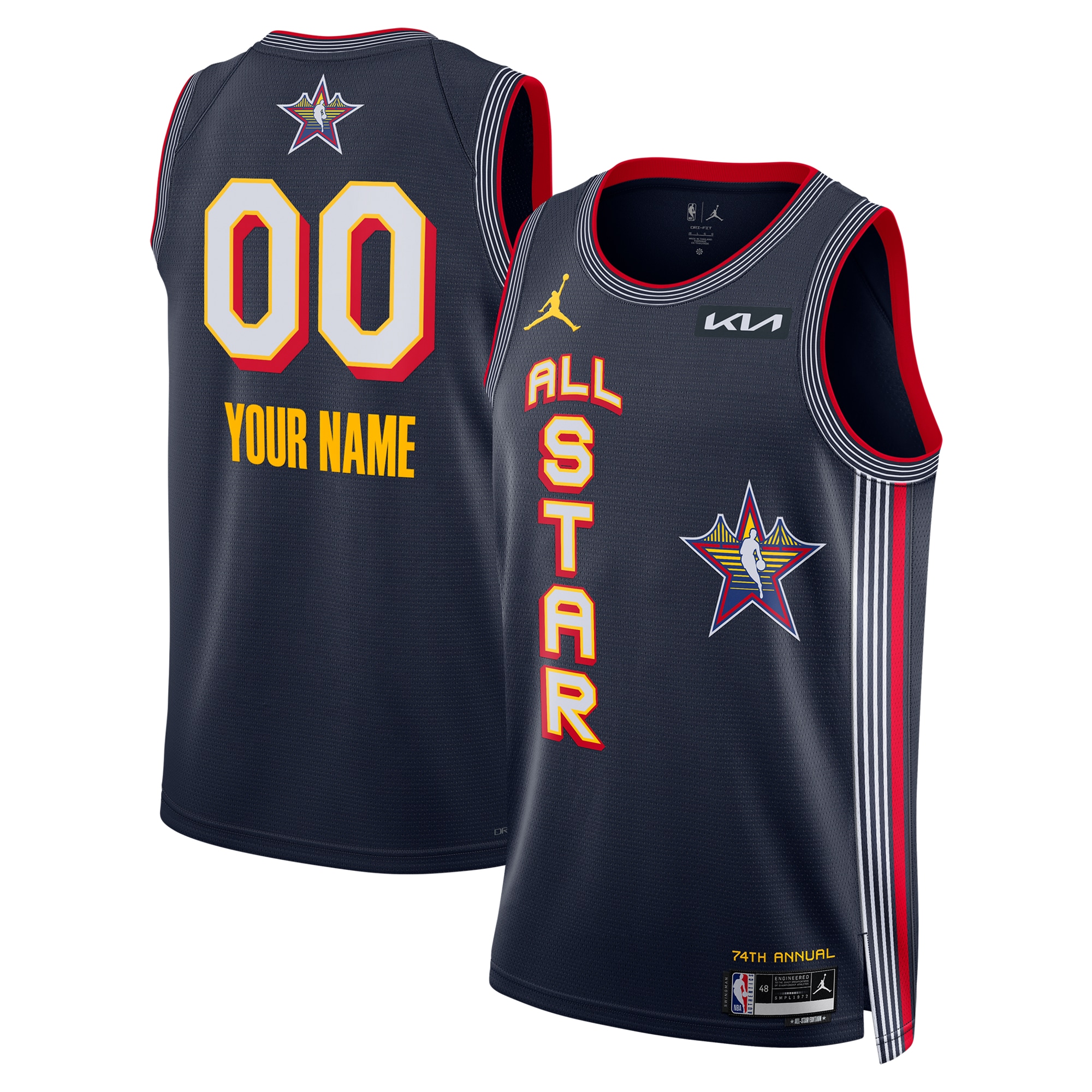 Custom Brand Navy 2025 NBA All-Star Game Swingman Jersey
