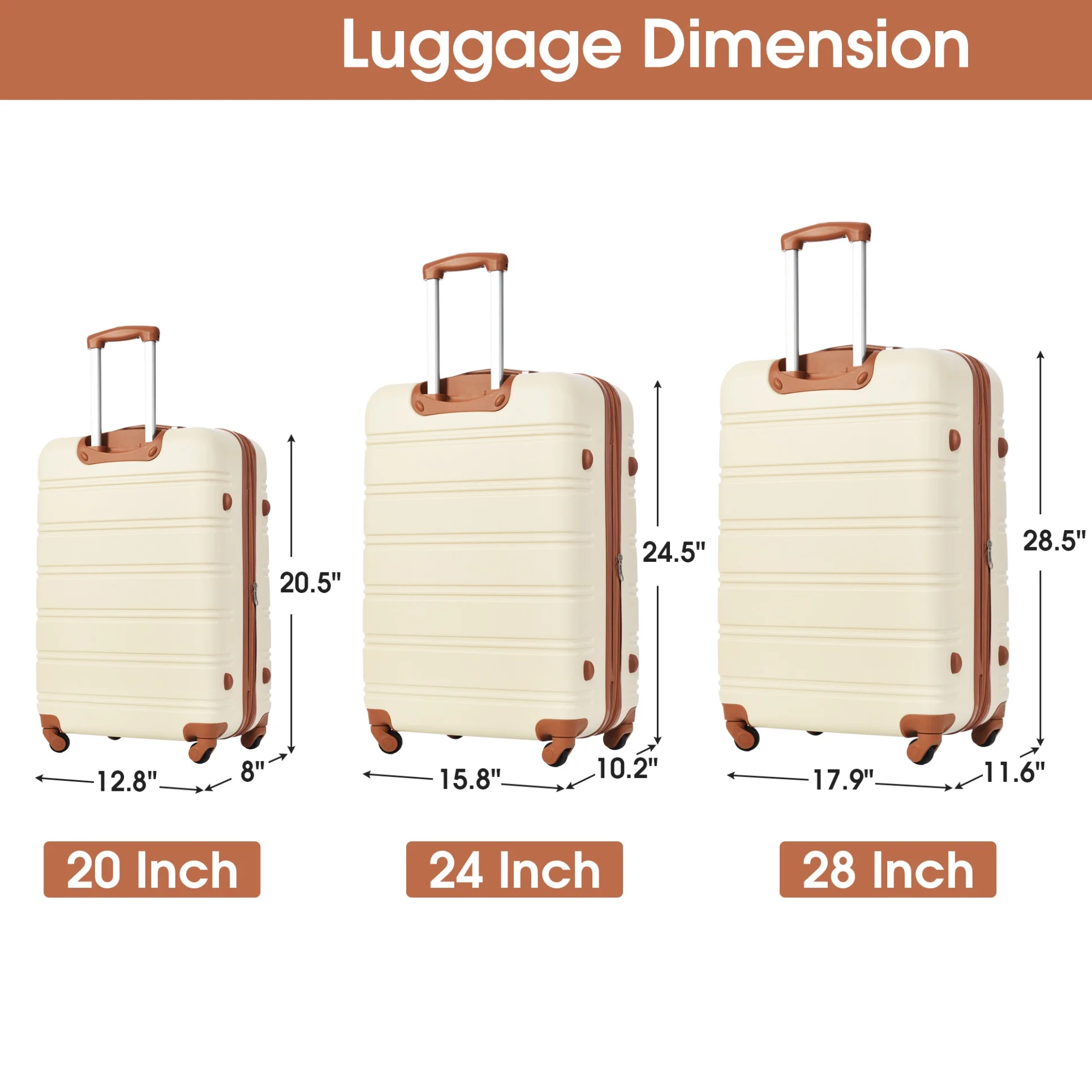 Luggage Sets 3 Piece, Hardside Expandable Ultra Durable PC Lightweight Carry On, Travel Suitcase Set with TSA Lock Spinner Wheels, Multicolor Purple