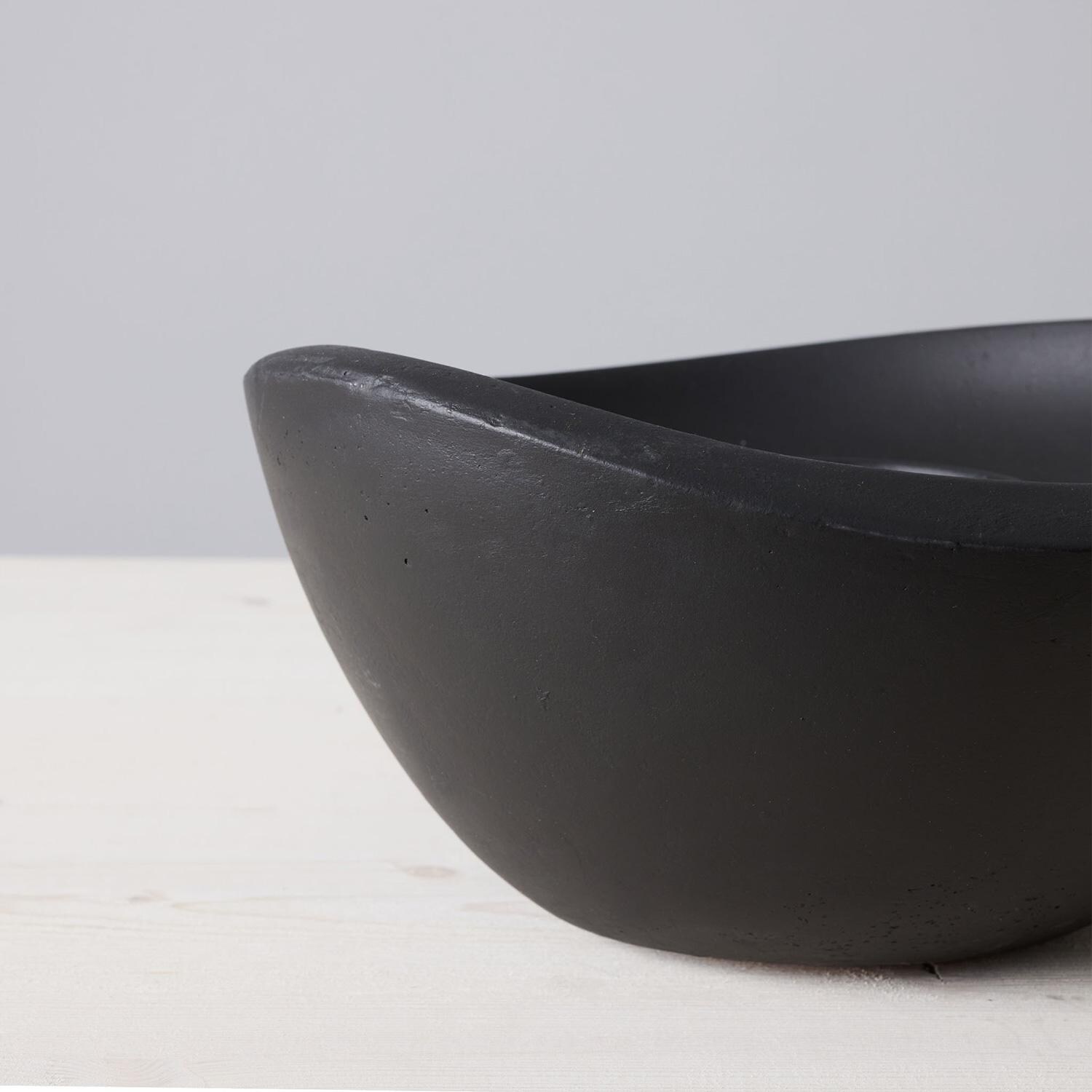 TerraFlame Wave Table Top Fire Bowl Gel Fuel - Stone Cast - Graphite