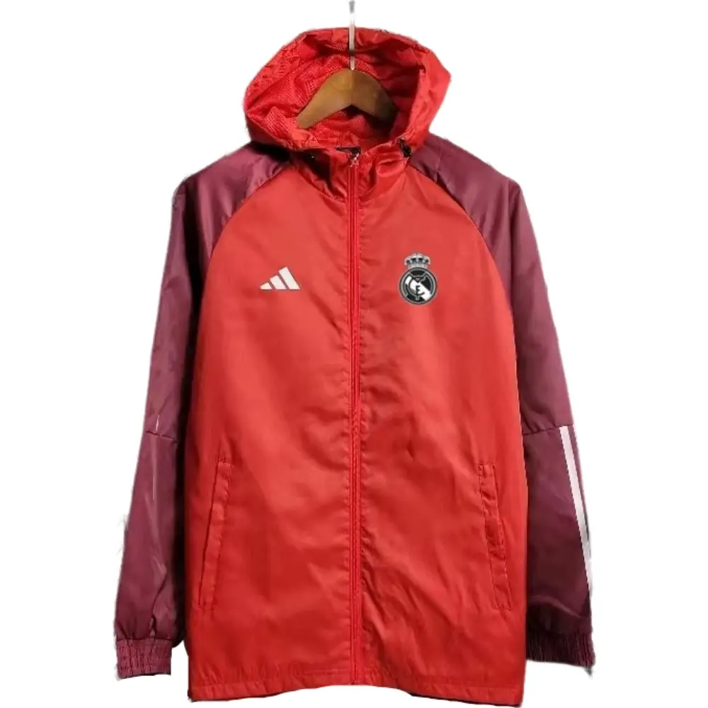 2023/2024 Real Madrid red long-sleeved windbreaker