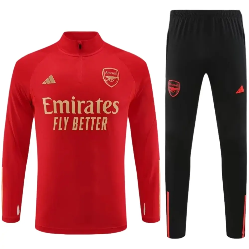 2023/2024 Arsenal Half Pull Training Wear Red Football Shirt