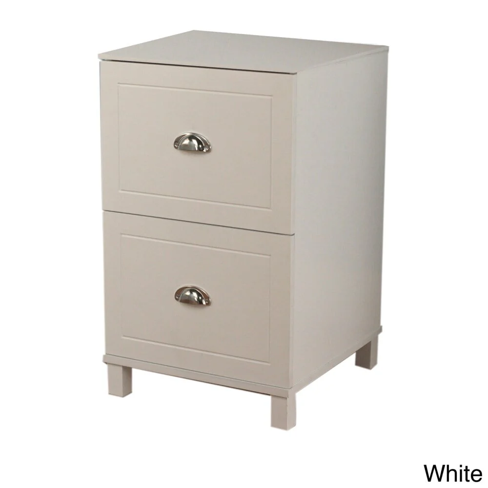 Bradley 2 Drawer Vertical Wood Filing Cabinet, White
