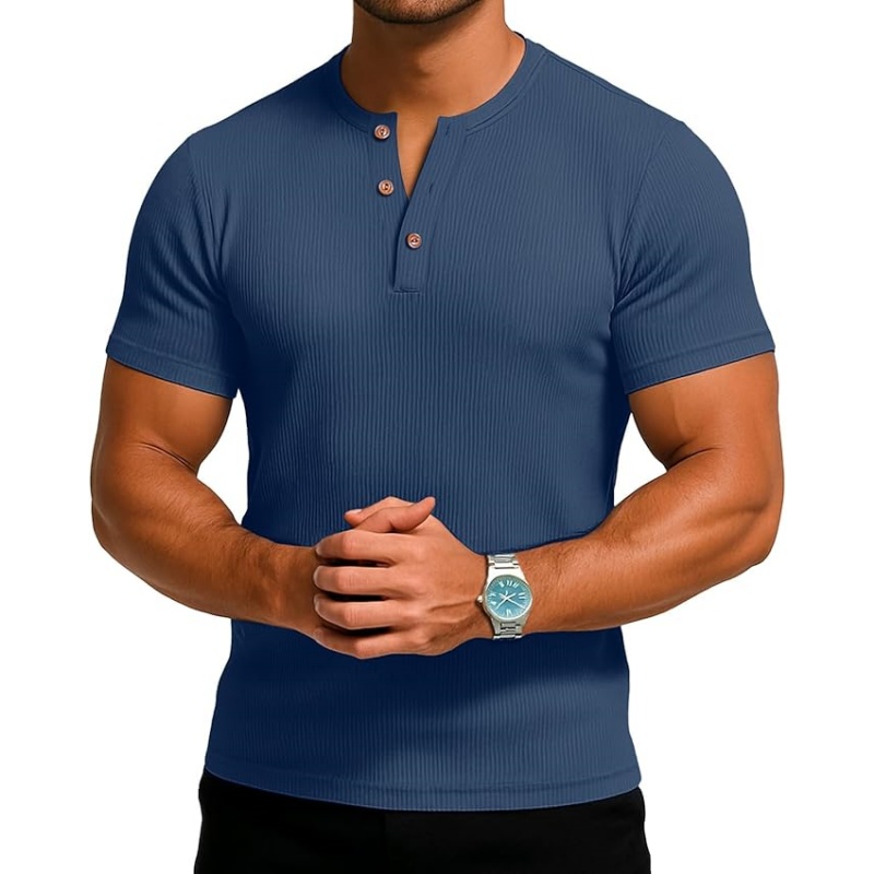 Mens Muscle Henley Shirts