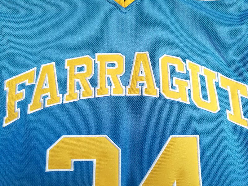 Kevin Garnett No. 34 Farragut High School Blue Embroidered Jersey