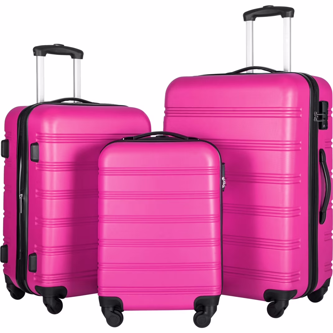 Luggage Sets 3 Piece, Hardside Expandable Ultra Durable PC Lightweight Carry On, Travel Suitcase Set with TSA Lock Spinner Wheels, Multicolor Purple