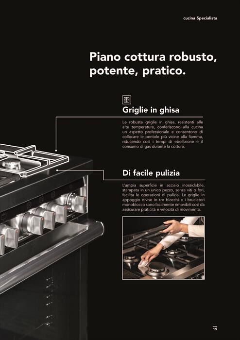 GLEM GAS - Cucina a gas ST664VI Classe A-INOX