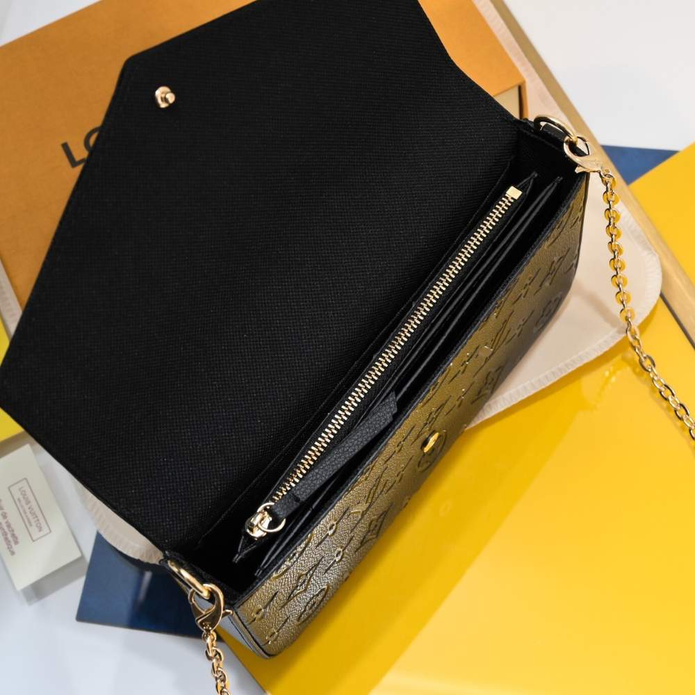 Louis Vuitton Pochette Félicie Monogram Empreinte  Black 8.3 Inches M82477
