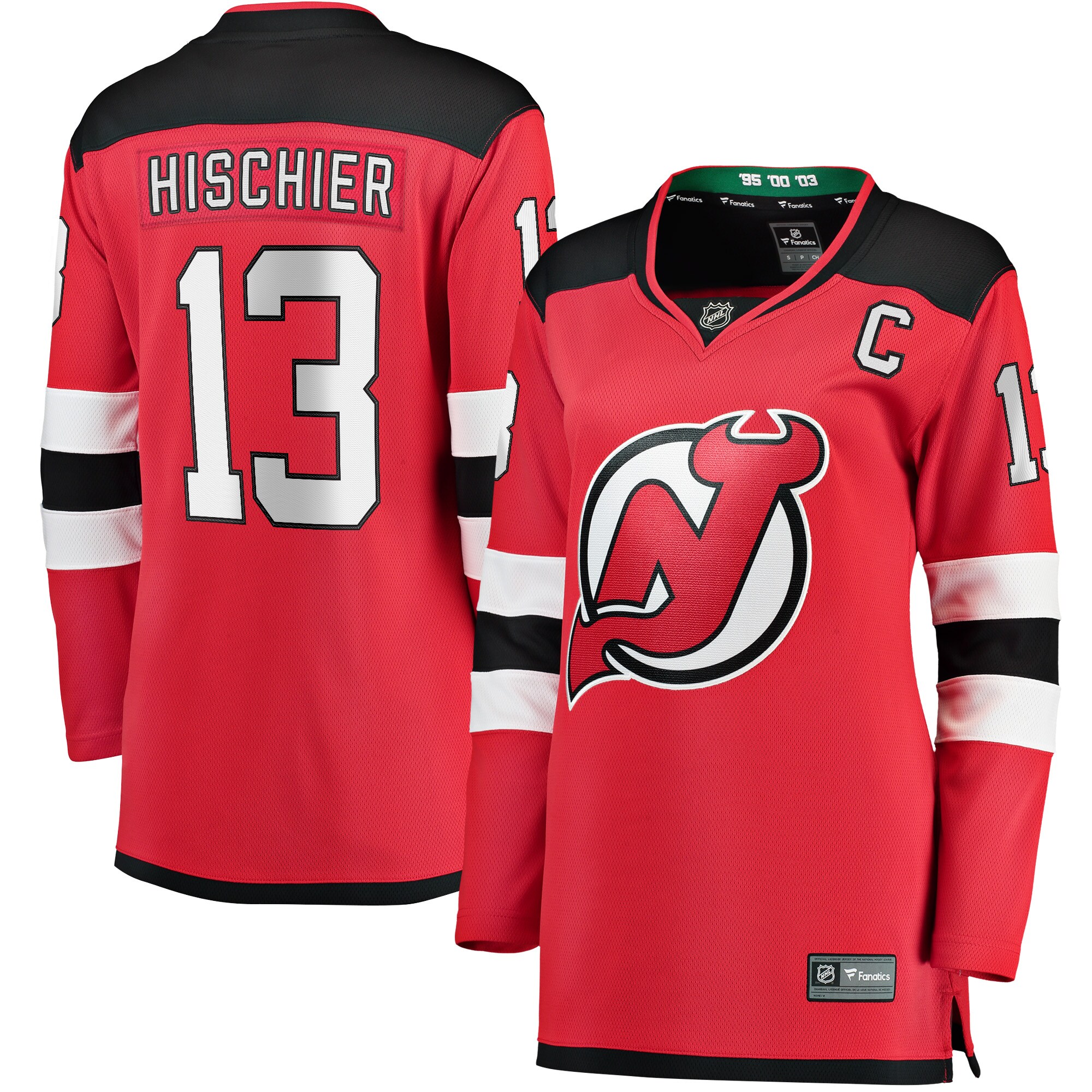 Nico Hischier New Jersey Devils Fanatics Women’s Captain Patch Home Breakaway Jersey – Red