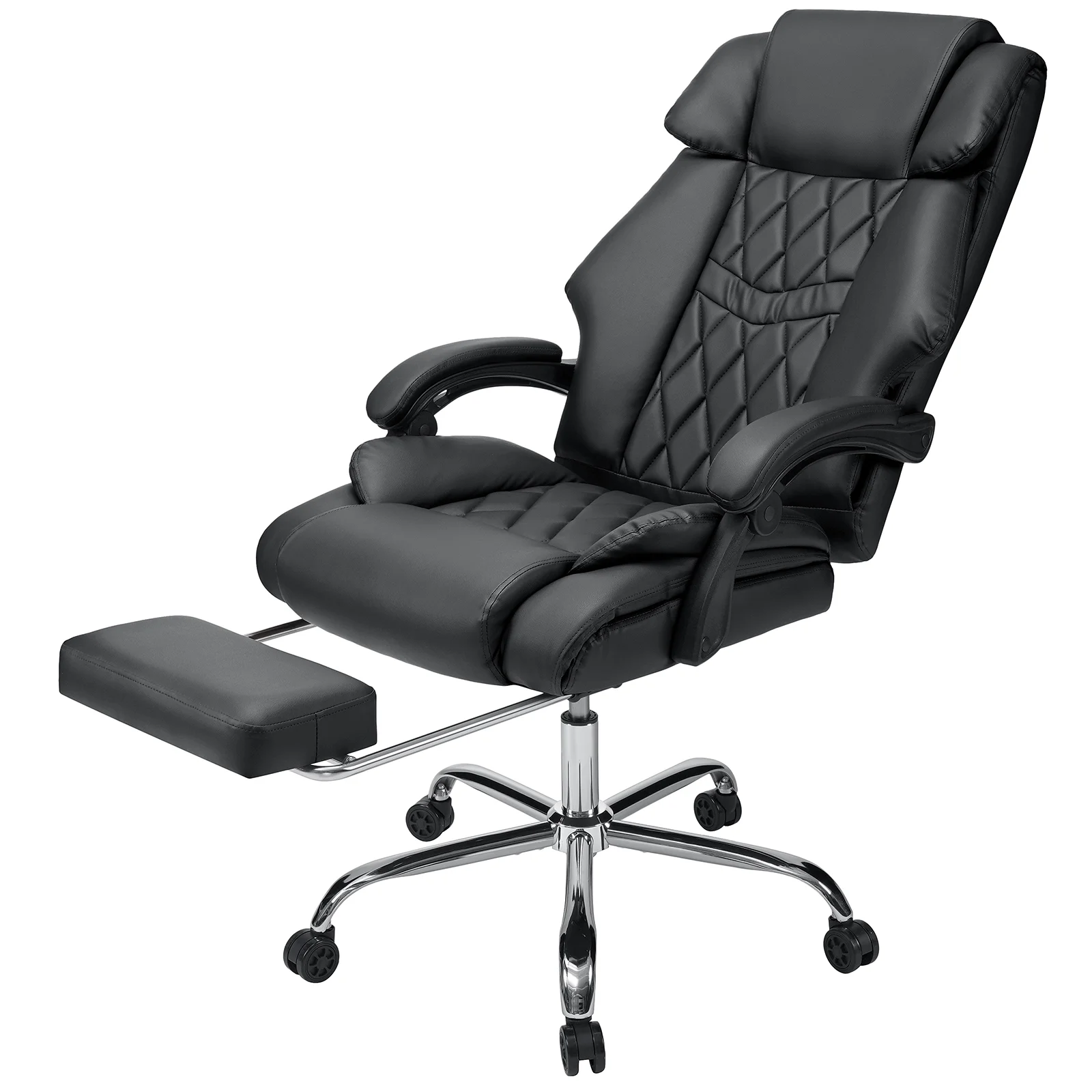 Hoffree Executive Office Chair Big and Tall Office Chair 550lb Wide Seat Ergonomic Computer Desk Chair High Back Leather Chair with Lumbar Back Support for Home Office Black