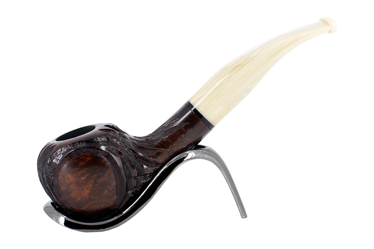 Jean Claude 9mm Filter Dark Rustic Briar Smoking Pipe - Shape 54