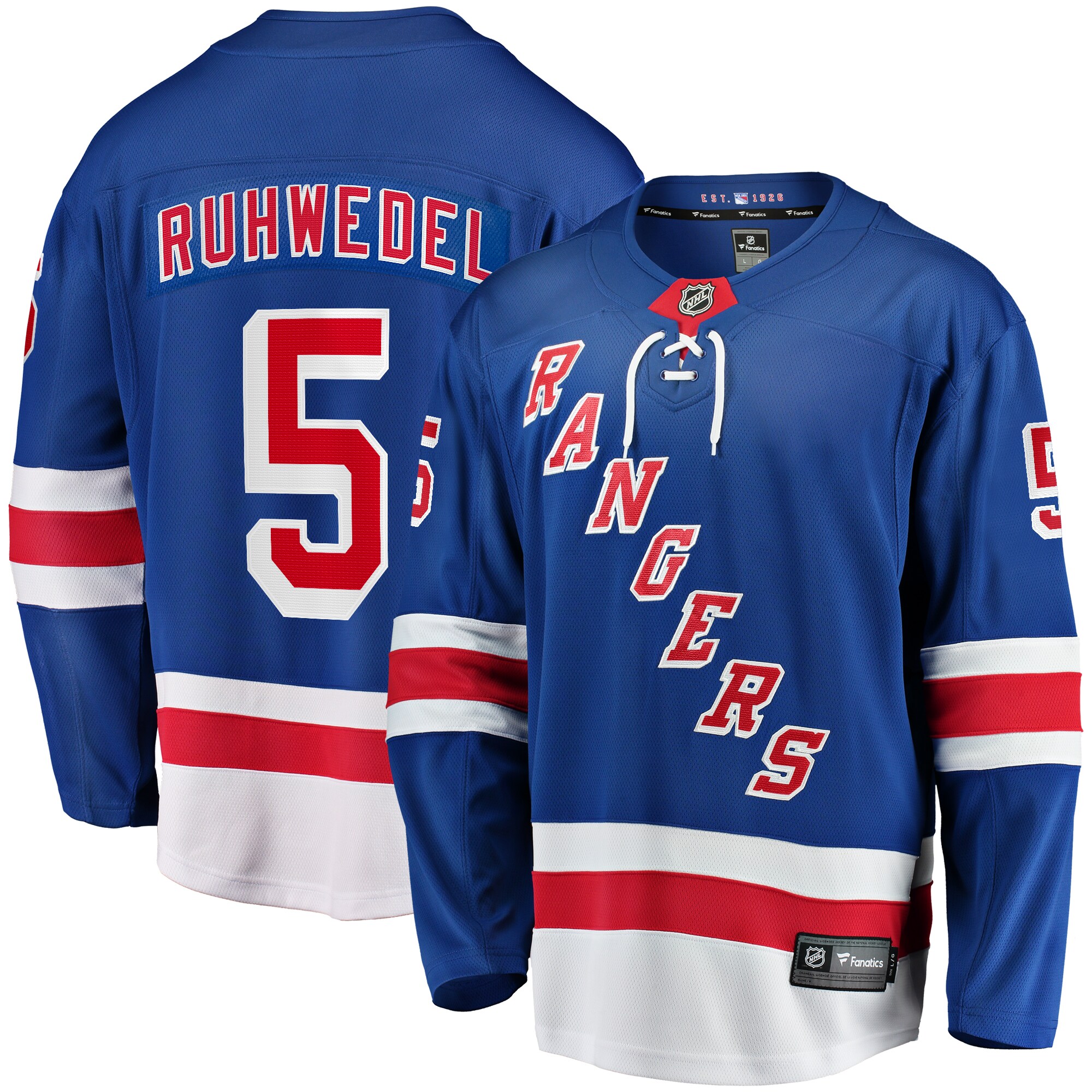 Chad Ruhwedel New York Rangers Fanatics Home PremierÂ Breakaway   Jersey – Blue