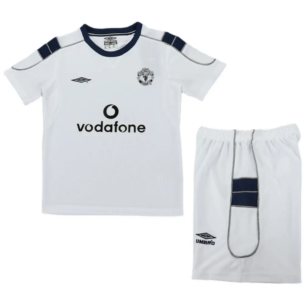 2000-01 Manchester United Away Retro Children's Jersey Set - Fans Edition