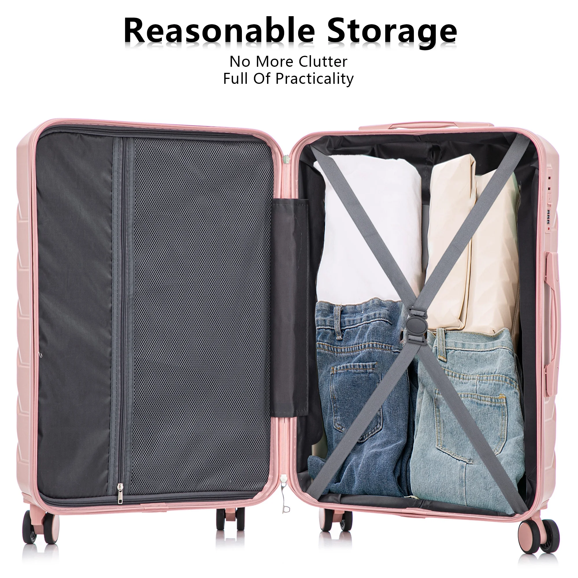 Luggage Sets 3 Piece(20/24/28), Expandable Carry On Suitcase with ABS Spinner Wheel TSA Lock