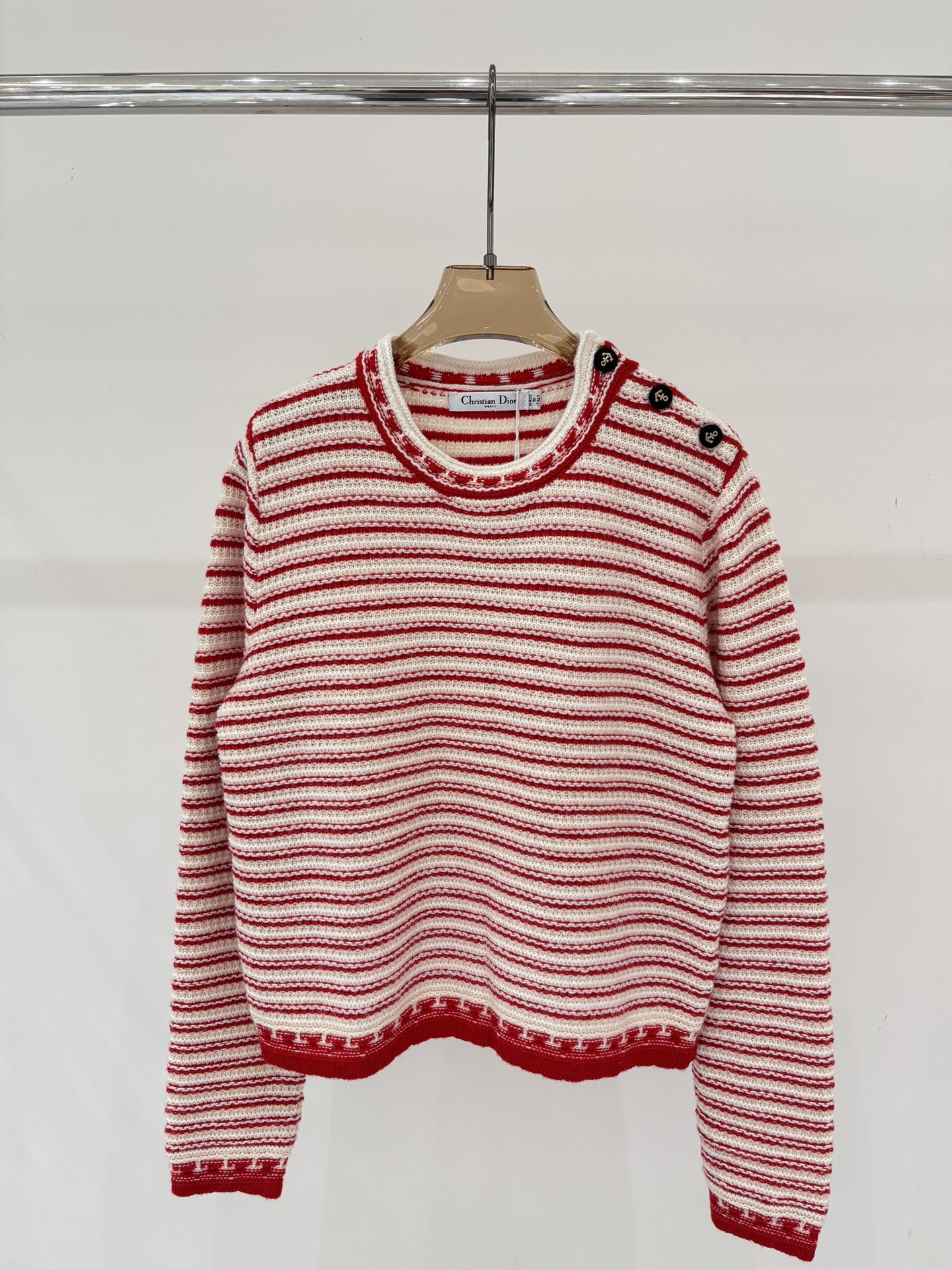 Commuter Anchor Inlaid Button Knit Cardigan