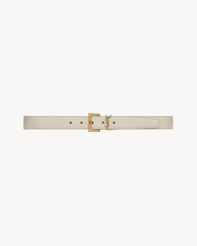 cassandre belt with square buckle in shiny box leather