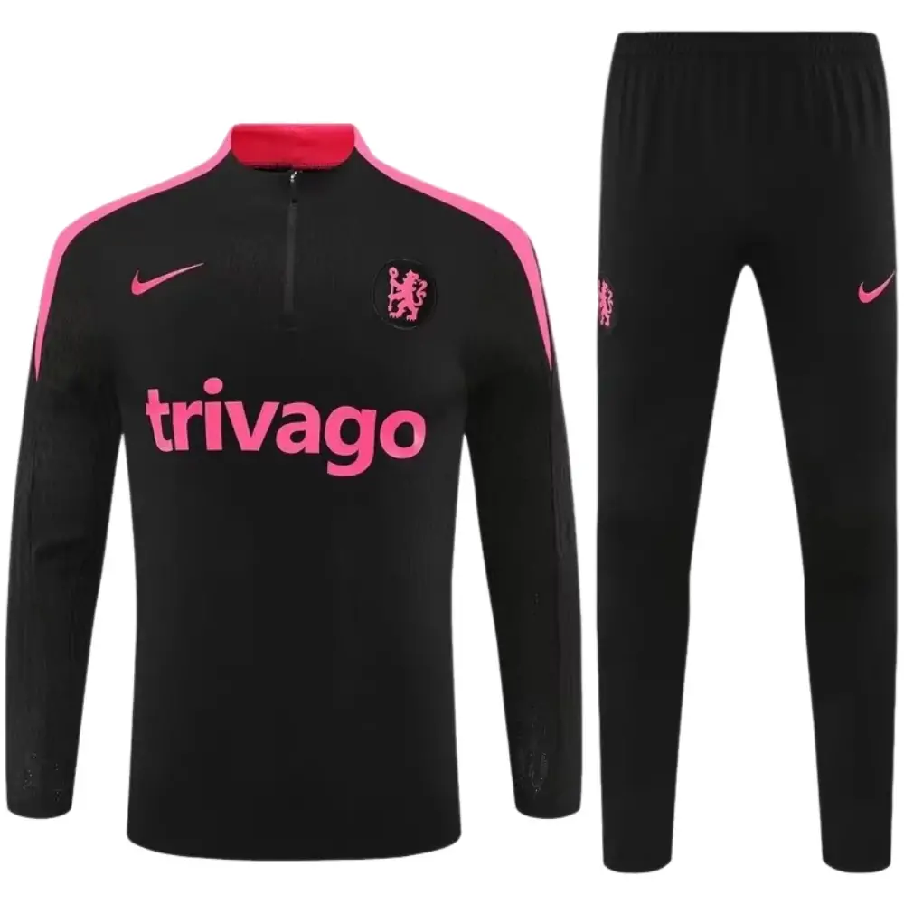 2024/25 Chelsea half-pull training suit black 1:1 Thai quality suit