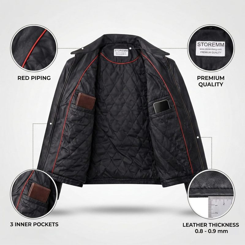 Men's Genuine Lambskin Leather Classic Biker Style Jacket