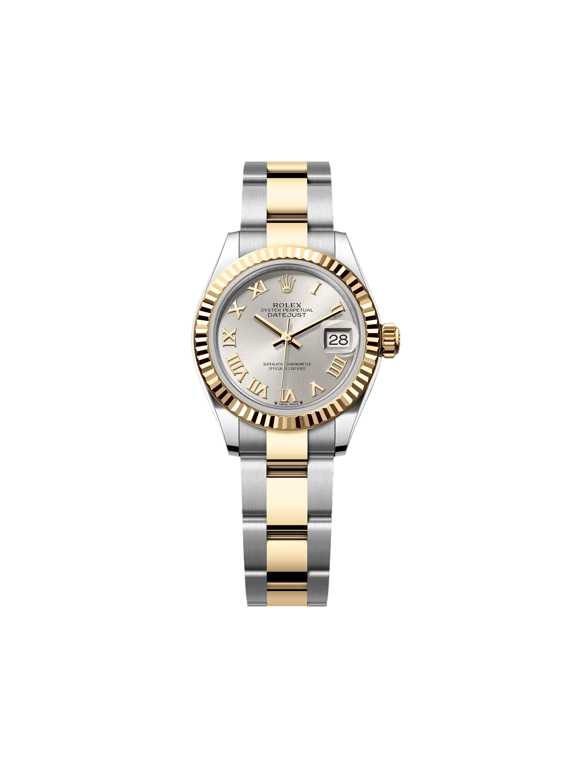 【Super Clone】RLX Lady-Datejust 28mm 279173 Silver Roman Dial Oyster Bracelet