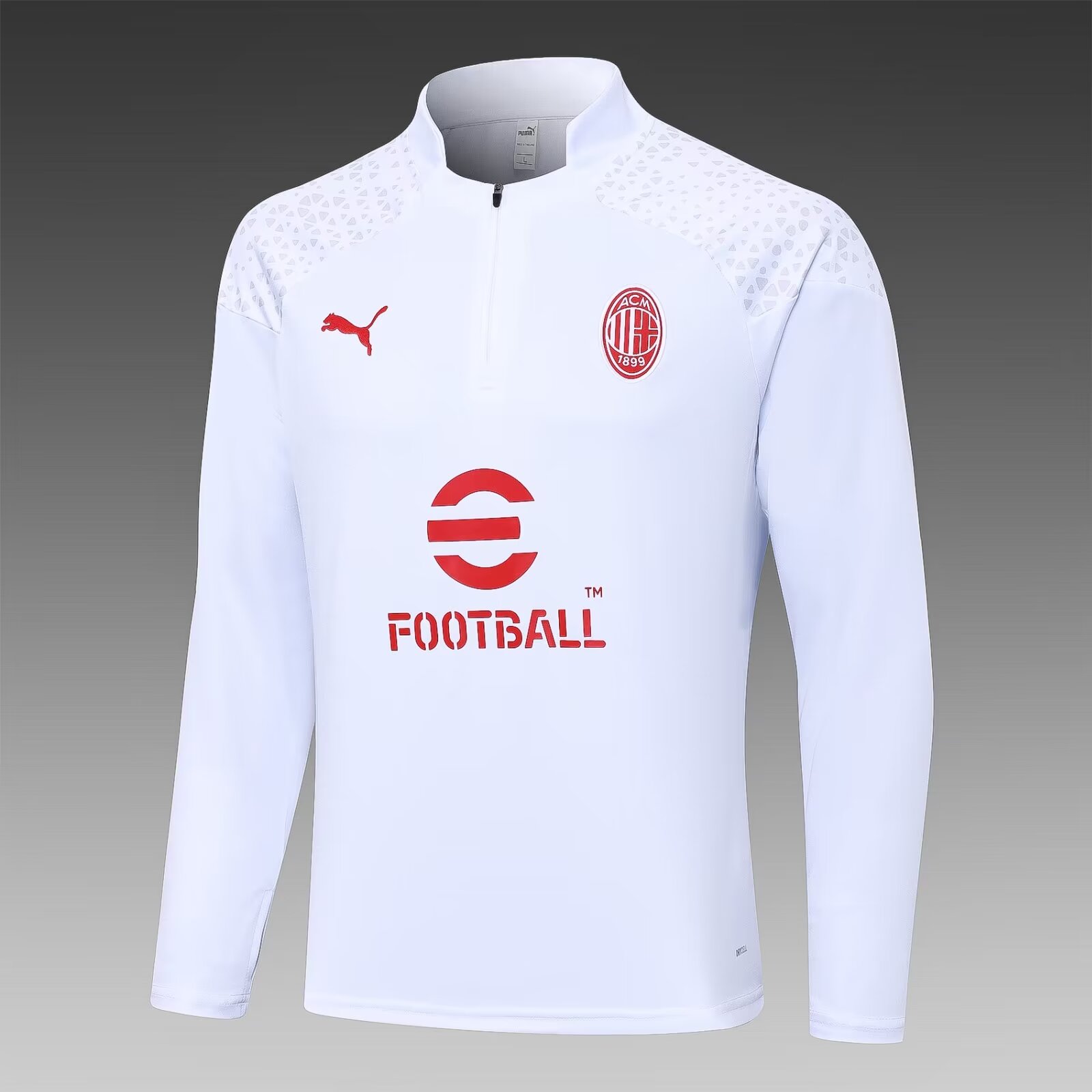 2023/2024 AC Milan Half Pull Training Wear White Football Jersey 1:1 Thailand Quality Suit
