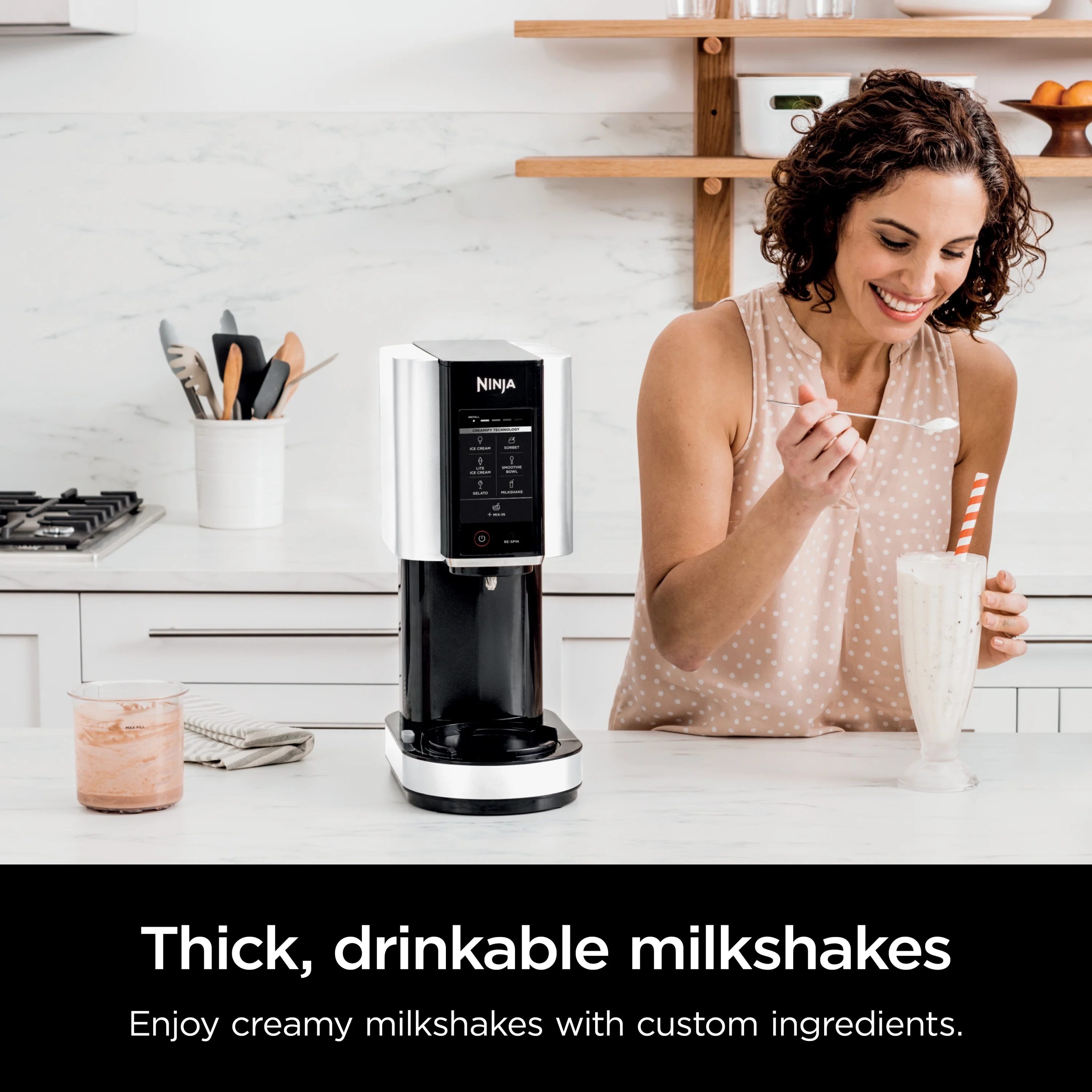 Ninja?? CREAMi??, Ice Cream Maker and Frozen Treat Maker with 7 One-Touch Programs, NC300WMWH