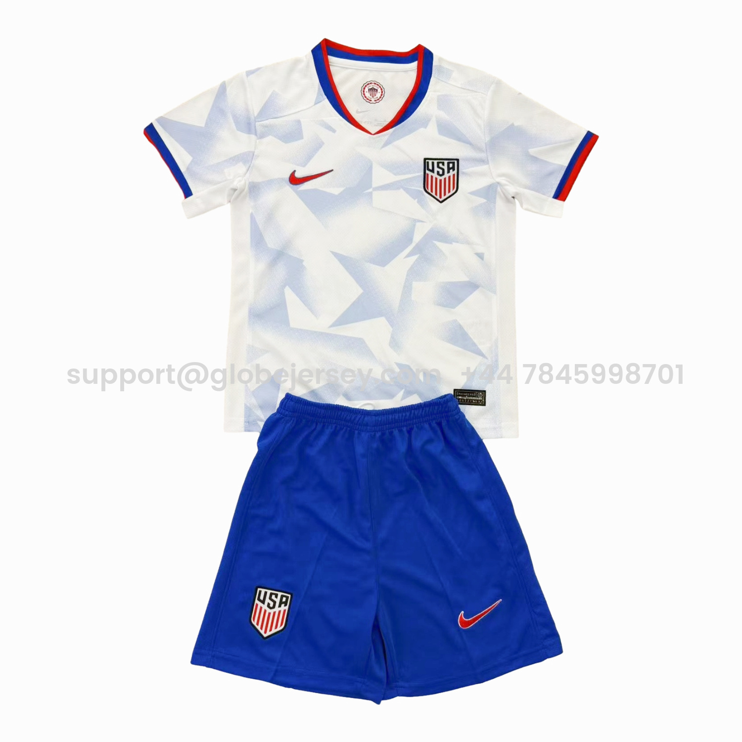 United States USA 25-26 Home White Men's Adult Jersey Set - Fans Version