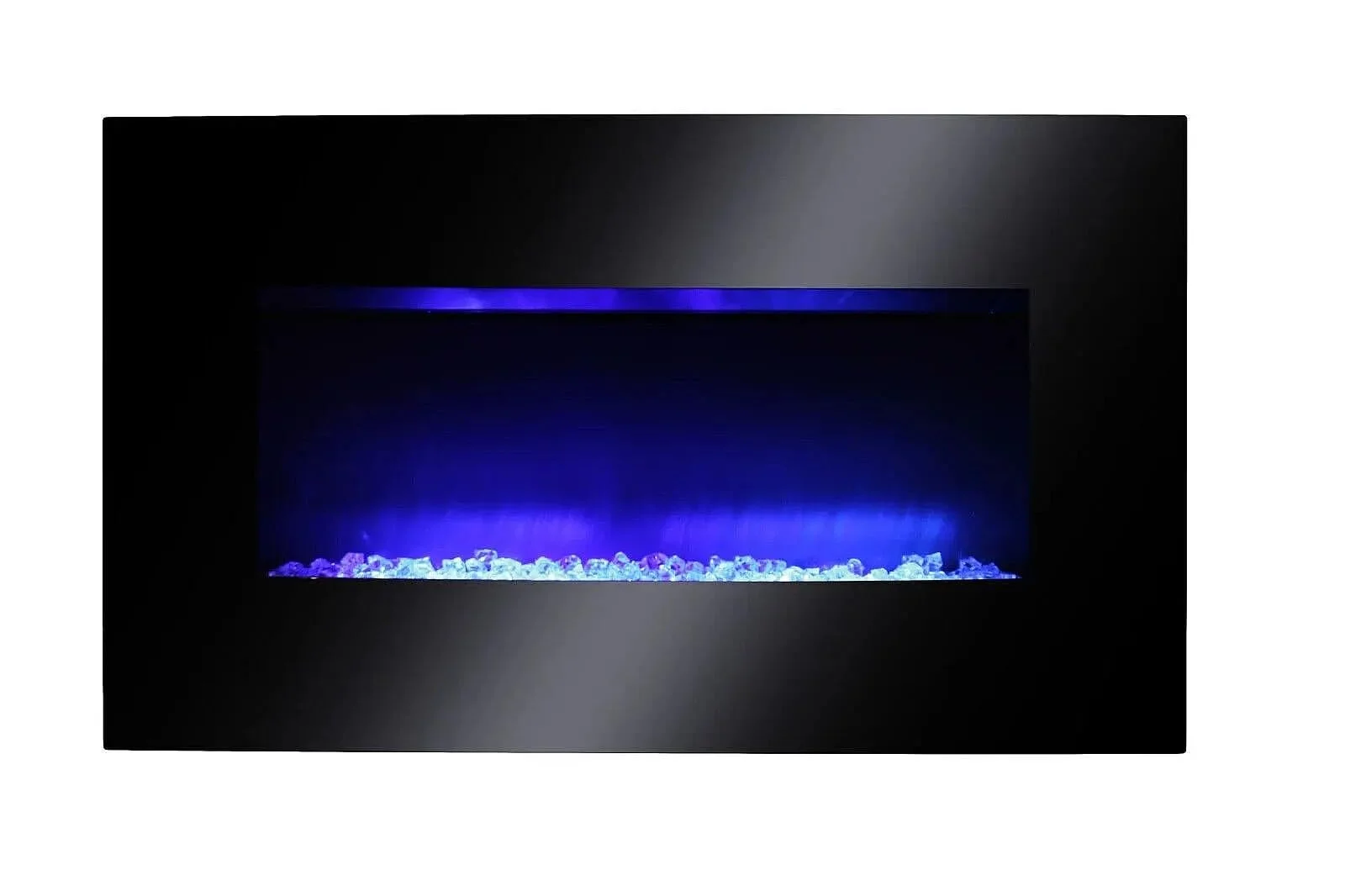 AGL APPLIANCES LLC 38 Inch Electric Fireplace Heater Stove | Tempered Glass Curved Screen with Log or Crystal Effect | Wall-Mounted/Free Standing | Adjustable Brightness with Remote Control