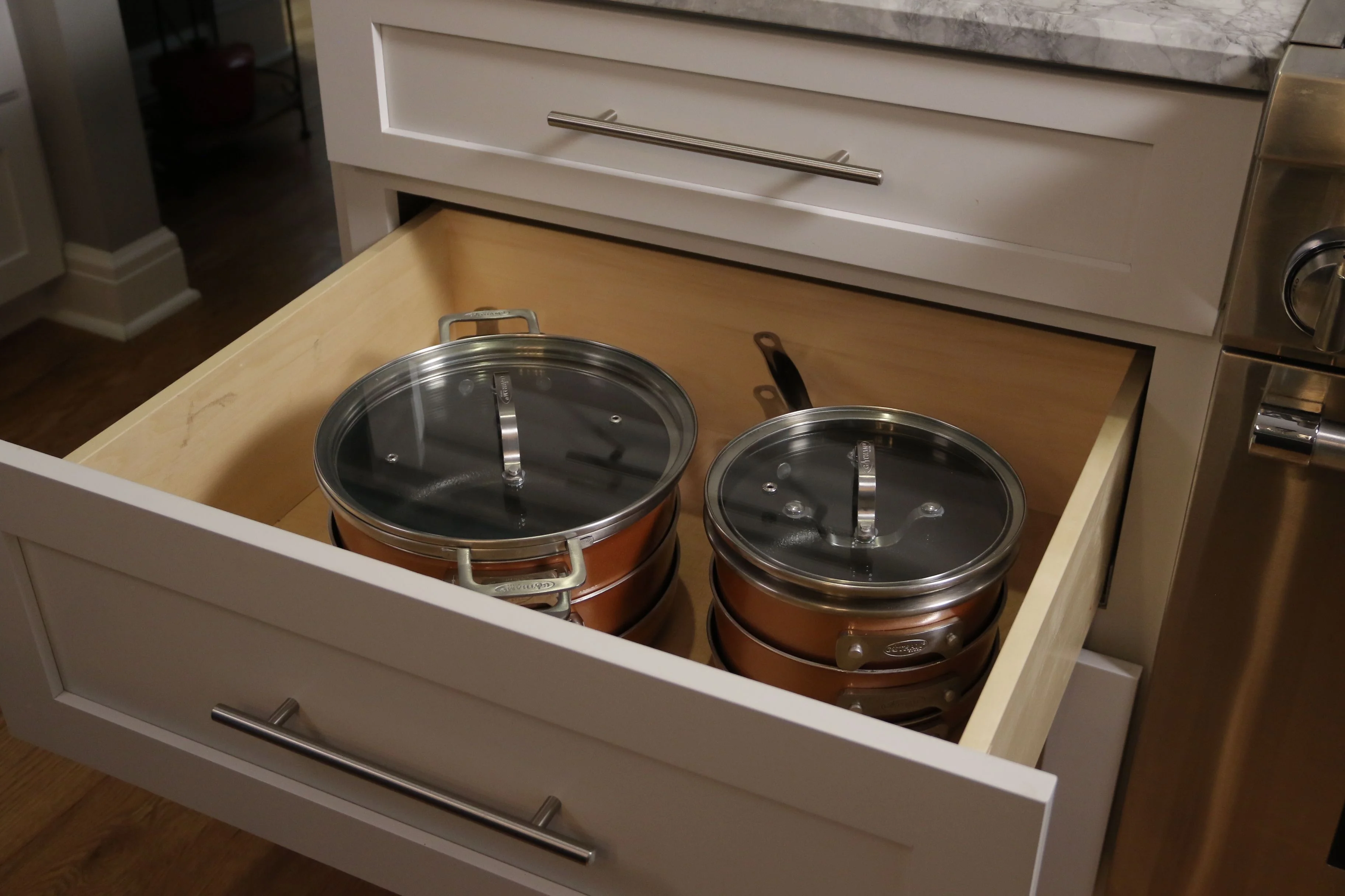 Gotham Steel Stackmaster 5 Piece Stackable Ultra Nonstick Pots and Pans Set with Glass Lids, Dishwasher Safe, Oven Safe - As Seen on TV