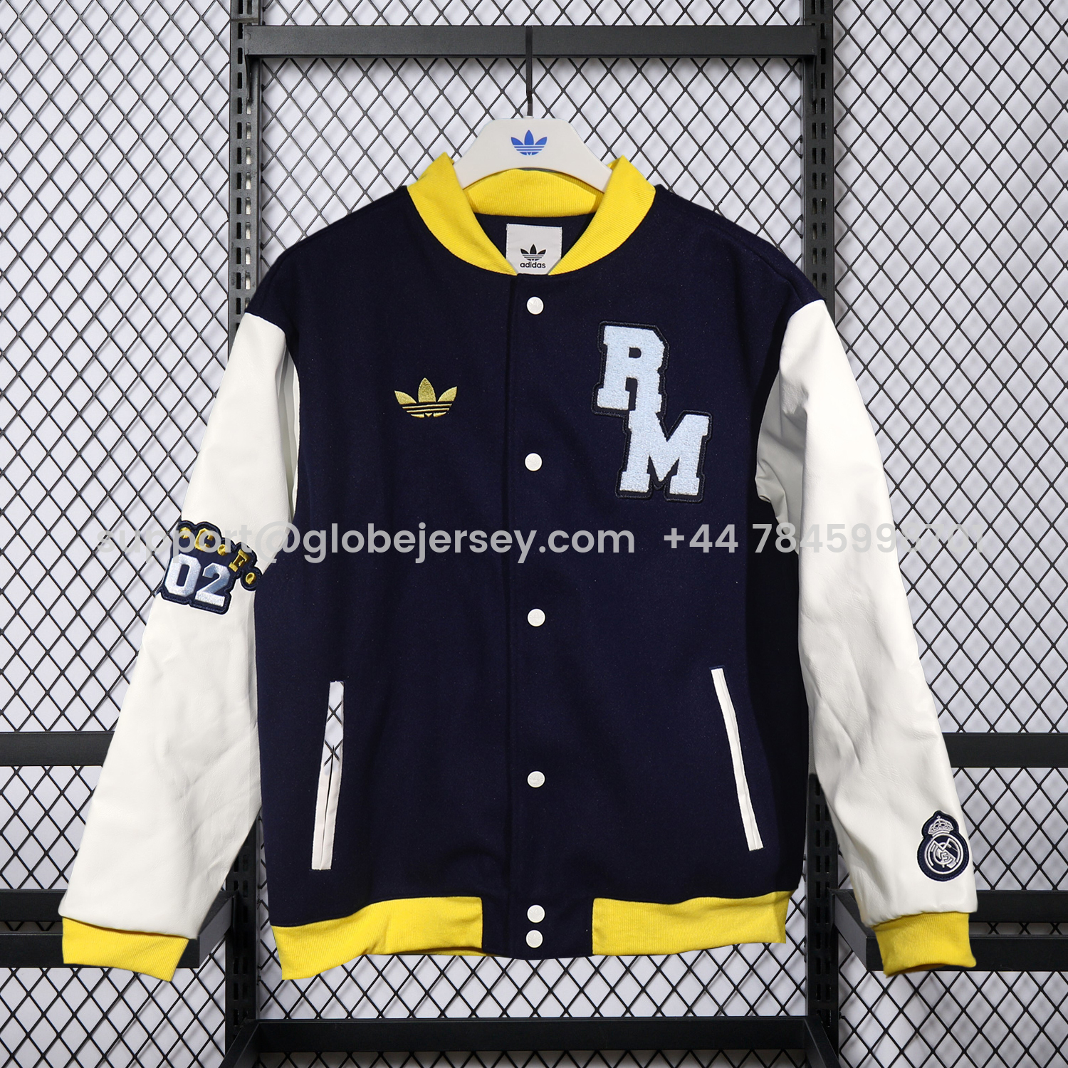 Real Madrid 25-26 Warm Windbreaker Jacket - Dark Blue And White