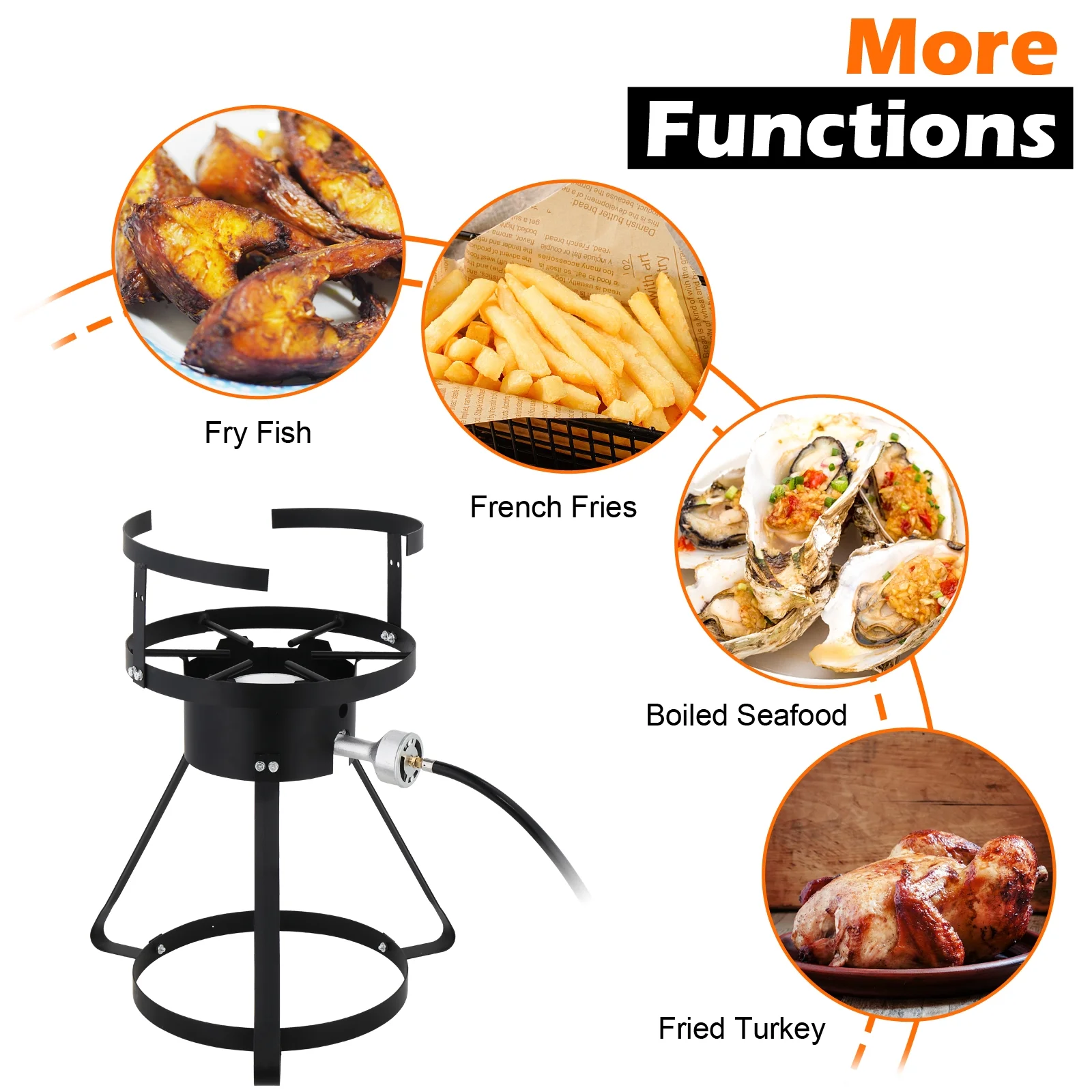 Ktaxon Propane Outdoor Fryer Kit Aluminum Frying/Boiling Turkey Fryer Pot 30QT 4 Piece Set