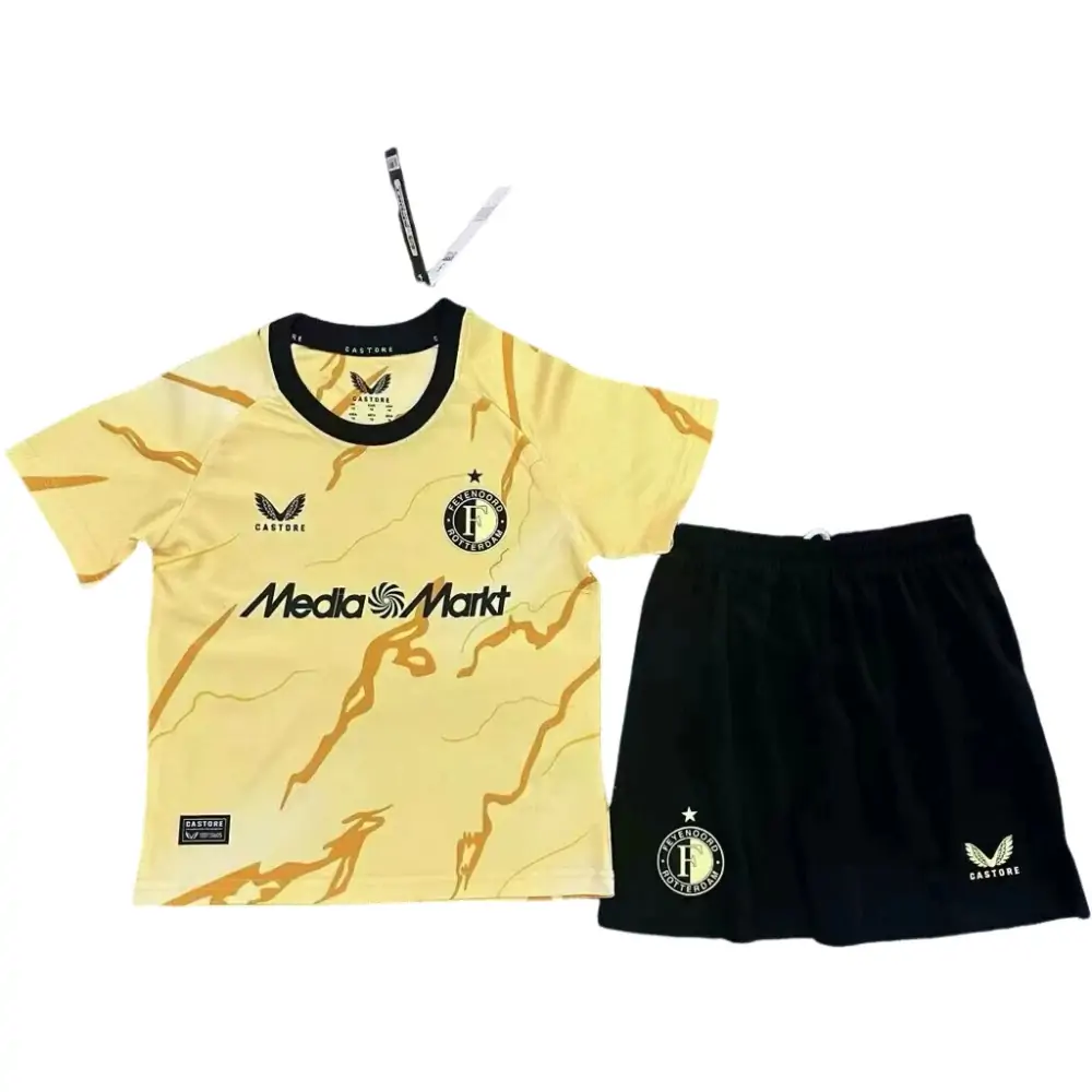 2025-26-Feyenoord Yellow-Shirt-Kids Kit