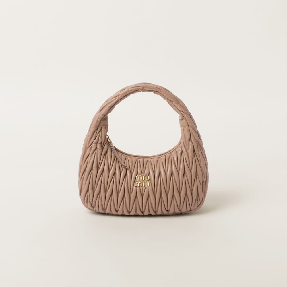 Large wander matelassé nappa leather hobo bag